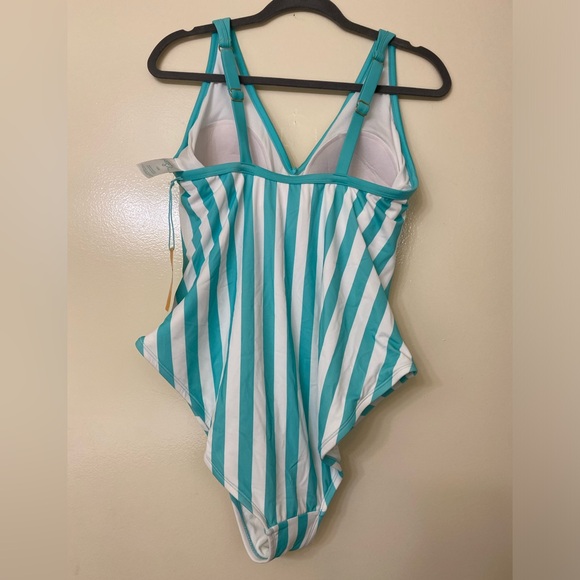 Turquoise striped one piece bathing suit - Kona SOL - Picture 5 of 7